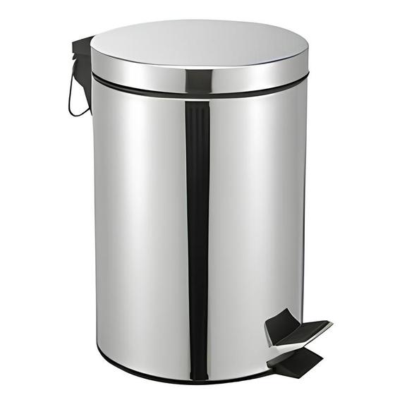 Lixeira aço inox 12 litros com pedal Menor preço em Lixeira aço inox 12 litros com pedal