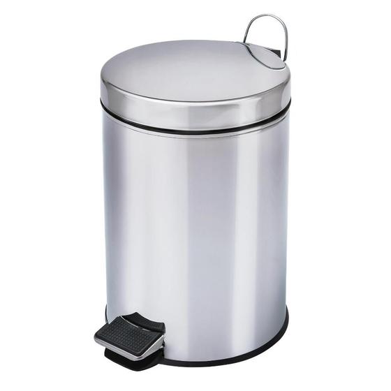Lixeira aço inox de 20 litros com cesto removível Healer Menor preço em Lixeira aço inox de 20 litros com cesto removível Healer