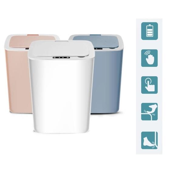 Imagem de Lixeira automatica 14 litros cesto de lixo com sensor inteligente banheiro cozinha 14l