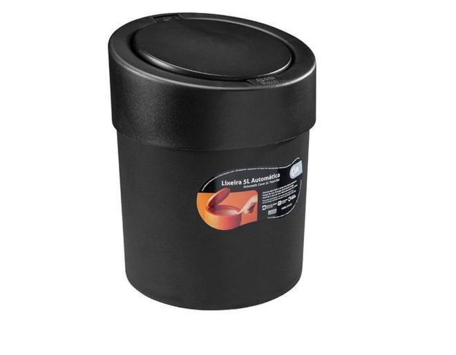 Lixeira Automática 5,0 L - Preta Cód. 7788 Menor preço em Lixeira Automática 5,0 L - Preta Cód. 7788