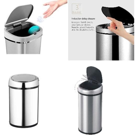 Imagem de Lixeira automatica com sensor de abertura 12 litros recarregavel com cabo usb