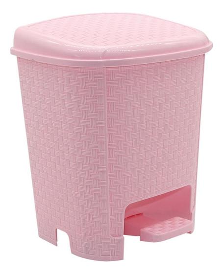 Imagem de Lixeira bm rattan 6l rosa p/ quartos de bebe monte libano