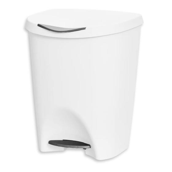 Imagem de Lixeira C/ Pedal 15 Litros Branco Escritório Cozinha Quarto
