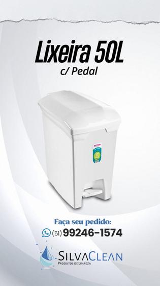 Lixeira c/pedal 50L - Sanremo Menor preço em Lixeira c/pedal 50L - Sanremo