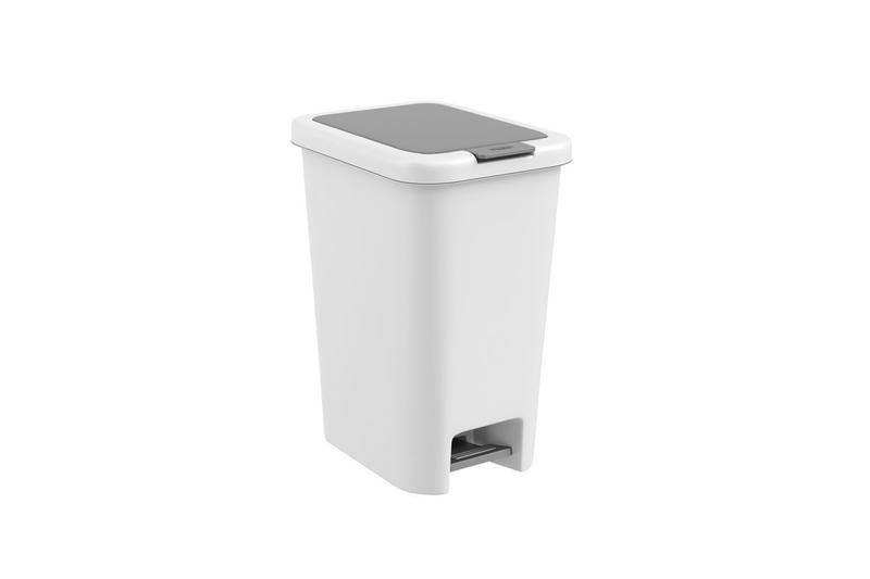 Lixeira c/ Pedal Double em Plástico Branco/Cinza 20L 34,2x25x43,5cm - Coza Menor preço em Lixeira c/ Pedal Double em Plástico Branco/Cinza 20L 34,2x25x43,5cm - Coza