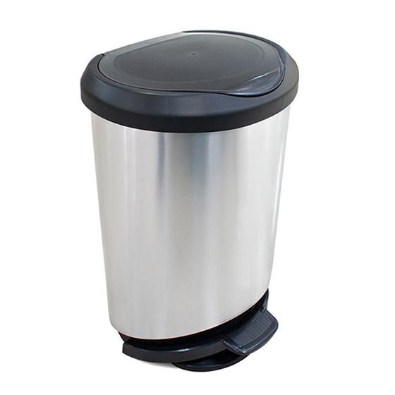 Lixeira C/ Pedal Trava Saco 45Lts P/ Lanchonete Label Inox Menor preço em Lixeira C/ Pedal Trava Saco 45Lts P/ Lanchonete Label Inox