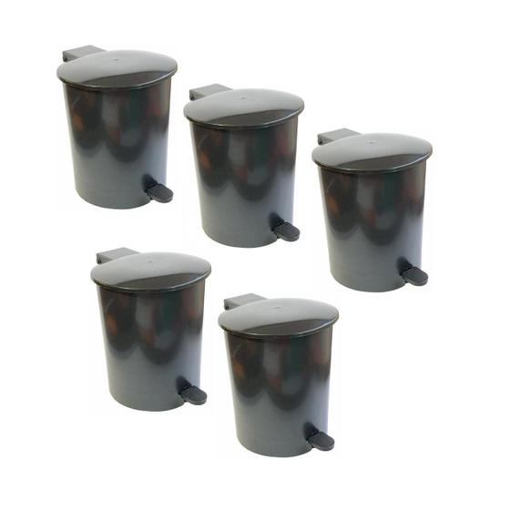 Imagem de Lixeira Cesto De Lixo Pedal Pia Cozinha Banheiro 4L Kit 5 un