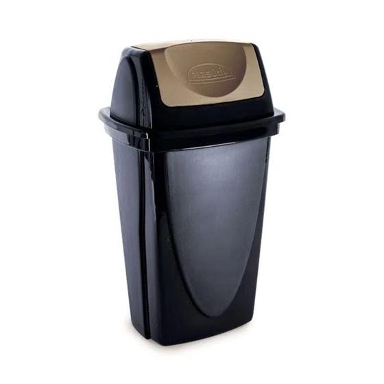 Lixeira cesto p/ lixo 8 lts basculante ecoblack preto - plasutil 13724z - Plasútil Menor preço em Lixeira cesto p/ lixo 8 lts basculante ecoblack preto - plasutil 13724z - Plasútil