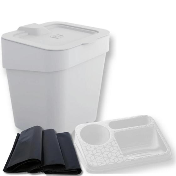 Imagem de Lixeira Cesto pia Cozinha 2,5 litros com organizador Com Sacos de Lixo