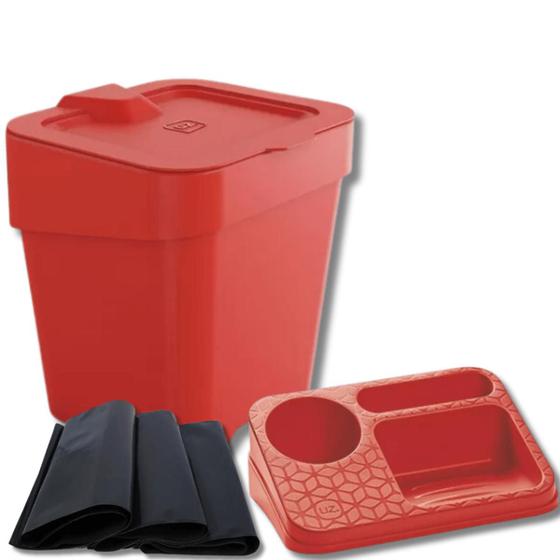 Imagem de Lixeira Cesto pia Cozinha 2,5 litros com organizador Com Sacos de Lixo