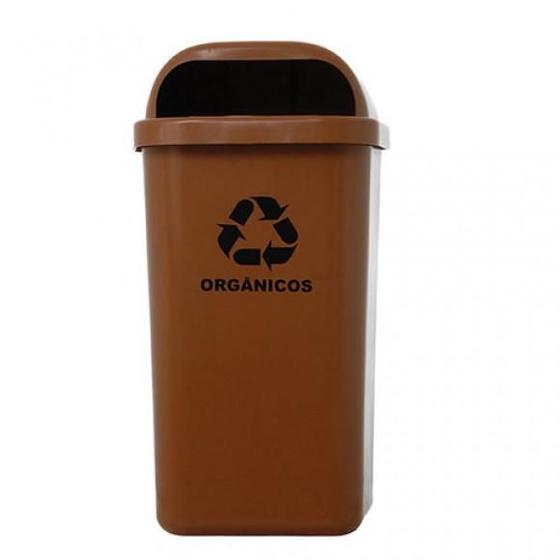 Lixeira Coleta Seletiva Marrom 50 Litros - JSN - Lixeira e Cesto de ...