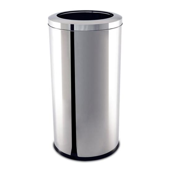 Imagem de Lixeira com Aro Brinox Decorline 40,5 L - Ø 30x60 cm Aço Inox