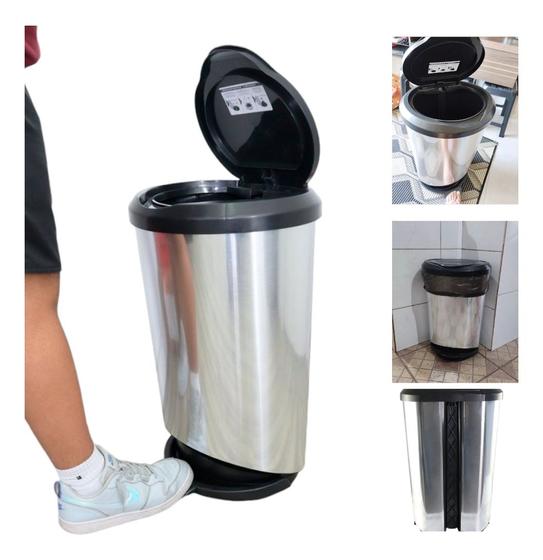 Imagem de Lixeira com Pedal 45L  Praticidade e Higiene em Cada Ambiente