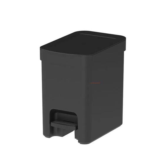 Imagem de Lixeira Com Pedal 6 Litros Porta Cesto De Lixo Plástica Cozinha Banheiro Trium - LX 4000 Ou