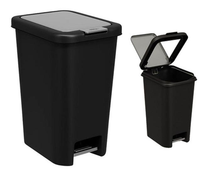 Lixeira com pedal double 10l coza Menor preço em Lixeira com pedal double 10l coza