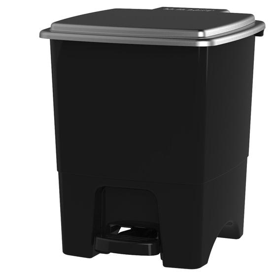 Lixeira Com Pedal Quadrada Preto Pratica 14 Litros Menor preço em Lixeira Com Pedal Quadrada Preto Pratica 14 Litros