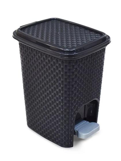 Imagem de Lixeira com pedal Rattan 7 litros Preta