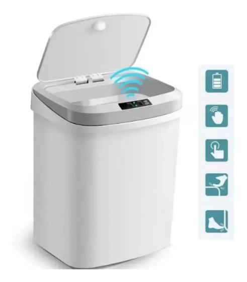Imagem de Lixeira Com Sensor Abre Fecha Automático Banheiro Cozinha Escritório 15 Litros