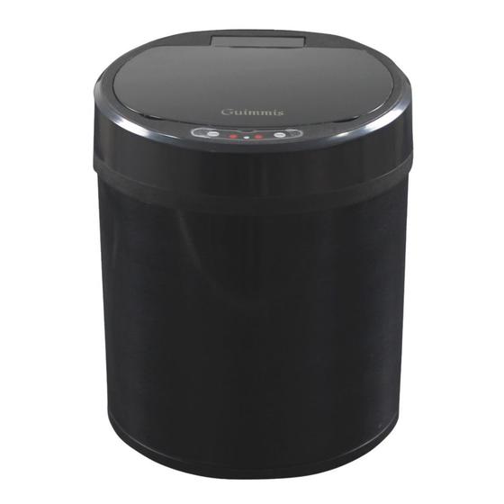Imagem de Lixeira com Sensor Automática Preta Aço Inox 6 Litros - USB