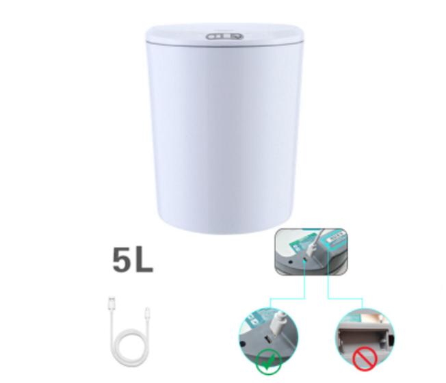 Imagem de Lixeira Com Sensor Automático Recarregavel Inteligente Para Banheiro Cozinha Sala Escritório