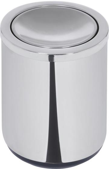 Imagem de Lixeira com Tampa Basculante 10 L em Aço Inox com Acabamento Scotch Brite e Base em Polipropileno Tramontina 94540/022