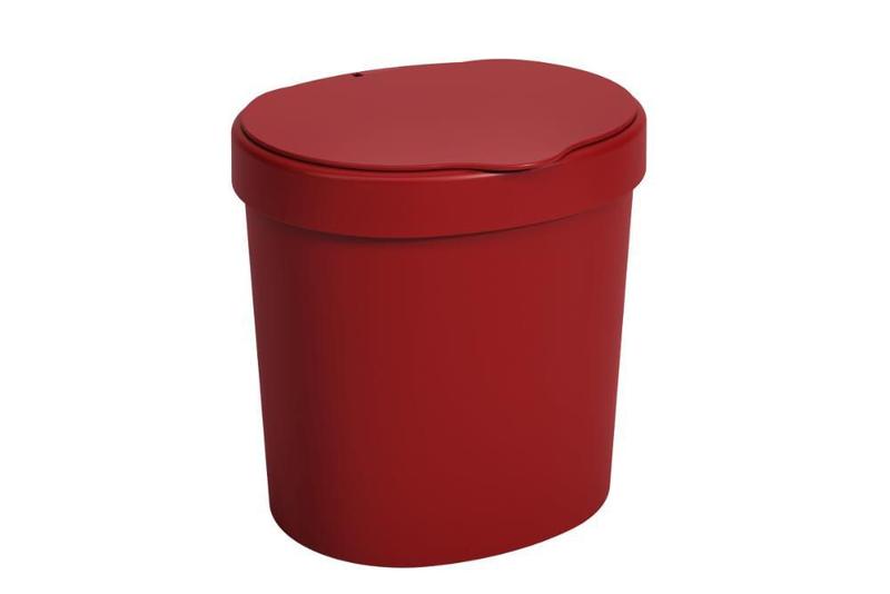 Imagem de Lixeira com tampa basic 2,5l vermelho bold coza brinox