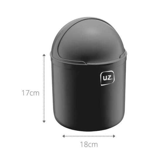 Imagem de Lixeira com Tampa p Quarto Gourmet Preto 4L