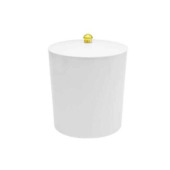 Lixeira Com Tampa para Banheiro Cozinha 5Litros Haus Branca - Domama Imagem de Lixeira Com Tampa para Banheiro Cozinha 5Litros Haus Branca