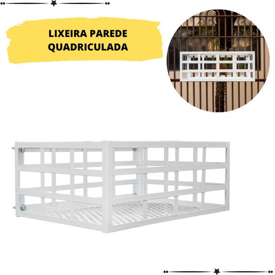 Imagem de Lixeira De Calçada Para Parede Muro Residencial Externa - Branco