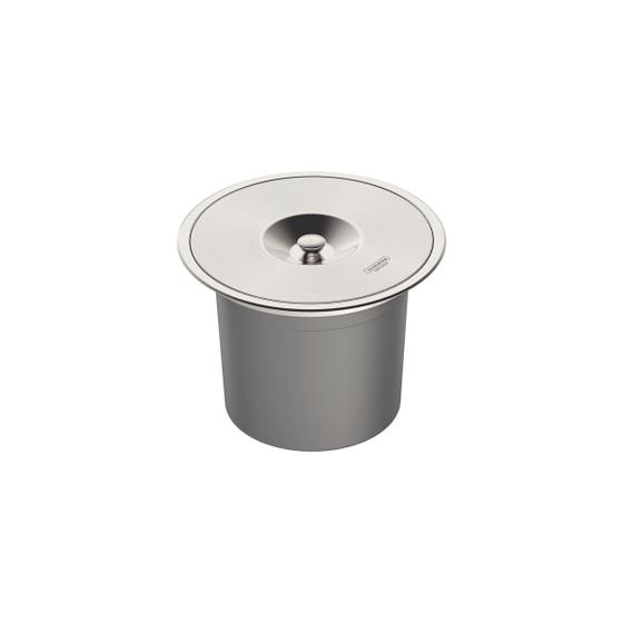 Imagem de Lixeira de Embutir Tramontina Clean Round em Aço Inox com Balde Plástico 8 L