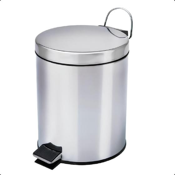 Imagem de Lixeira De Inox Com Pedal E Cesto De 12 Litros Banheiro