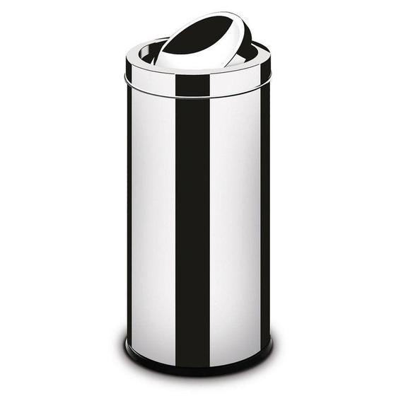 Lixeira de Inox com Tampa Basculante Cromada 16 Litros Casa - Martinazzo Menor preço em Lixeira de Inox com Tampa Basculante Cromada 16 Litros Casa - Martinazzo