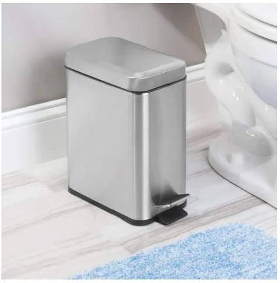 Imagem de Lixeira de Inox Linea Retangular Com Pedal Multiuso 5 Litros Premium 