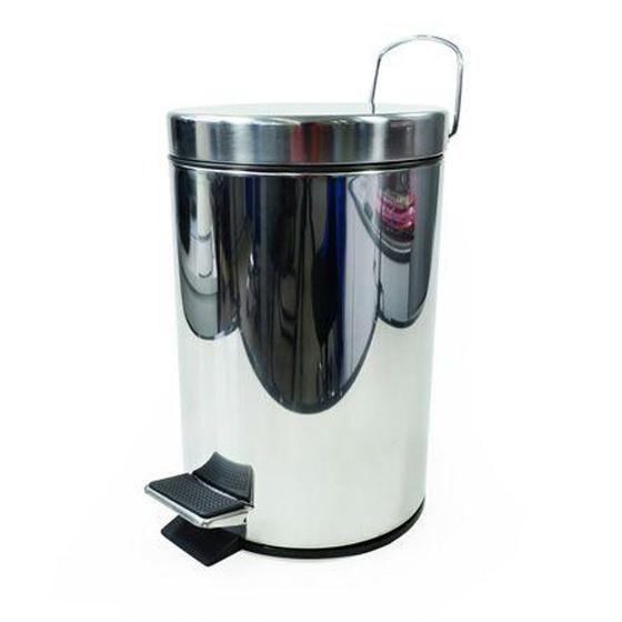 Imagem de Lixeira de inox prata com pedal e balde 05 litros - Clink