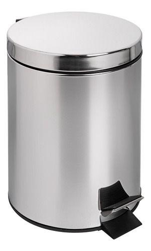 Imagem de Lixeira De Inox Redonda Com Pedal 5 Litros