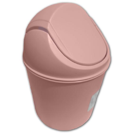 Imagem de Lixeira de Mesa com Tampa Basculante Vai e Vem 1,5l Prática Rosa Cód. 2413