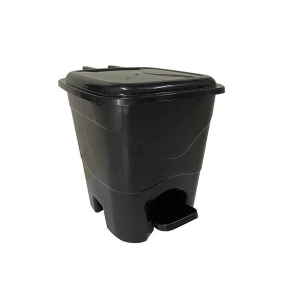 Lixeira de Pedal 7 Litros Preta Fplas Banheiro Cozinha Escritorio Menor preço em Lixeira de Pedal 7 Litros Preta Fplas Banheiro Cozinha Escritorio