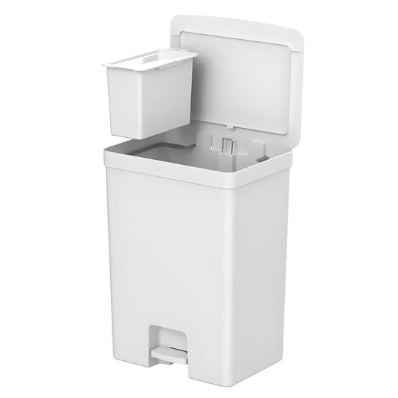 Lixeira de Pedal Trium 46 + Cesto 4L Branco LX4450BCF - Ou Menor preço em Lixeira de Pedal Trium 46 + Cesto 4L Branco LX4450BCF - Ou