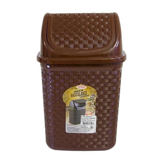 Imagem de Lixeira De Pia Basculante Rattan Nitronplast 4,5L Marrom