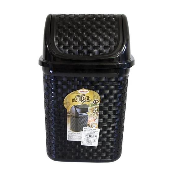 Imagem de Lixeira De Pia Basculante Rattan Nitronplast 4,5L Preta