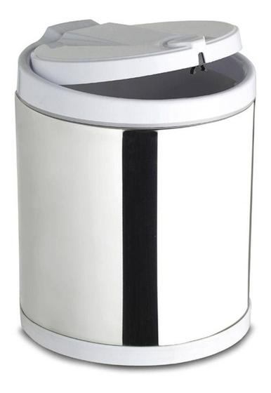 Lixeira De Pia Inox C/ Tampa Click Recip. Plástico 2,5 L Menor preço em Lixeira De Pia Inox C/ Tampa Click Recip. Plástico 2,5 L