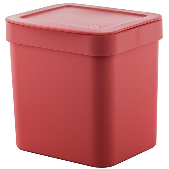 Imagem de Lixeira De Pia Trium 4,7l Casa Lixeira de Cozinha Lixeira Vermelha Cesto de Lixo