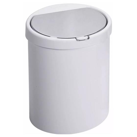Imagem de Lixeira de Plastico 7,5 Litros Lixeira para Banheiro Cozinha Branca