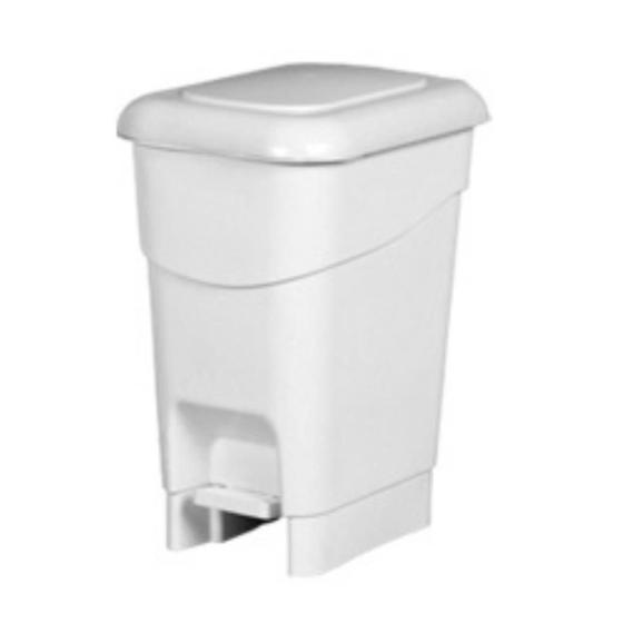 Lixeira de plástico com pedal e tampa 40L 33,5x55,5cm Branca Menor preço em Lixeira de plástico com pedal e tampa 40L 33,5x55,5cm Branca
