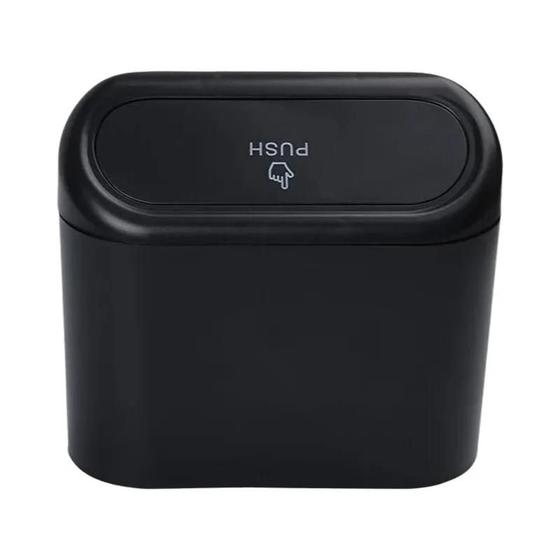 Imagem de Lixeira Dobrável Portátil para Carro com Tampa - Mini Organizador de Lixo para Veículo