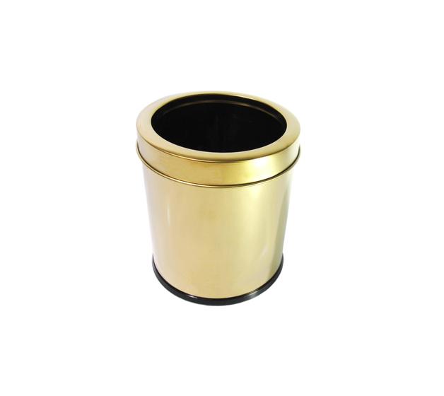 Imagem de Lixeira Dourada Em Aço Inox Com Aro 3,2L - By Fineza