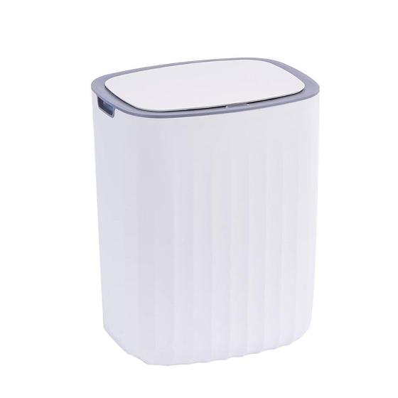 Imagem de Lixeira em abs automática 10 litros  a pilha na cor Branca