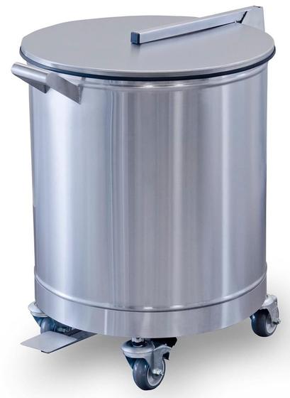 Lixeira em Aço Inox 80 Litros Atual Inox CD-80L em Aço Inox 430 Menor preço em Lixeira em Aço Inox 80 Litros Atual Inox CD-80L em Aço Inox 430