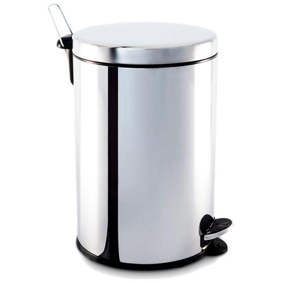 Imagem de Lixeira em Aço Inox Brinox 12L para Cozinha e Escritorios Tampa com Pedal e Balde Removível