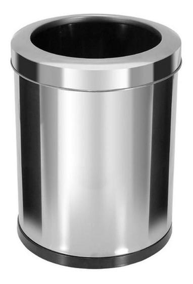 Imagem de Lixeira Em Aço Inox Com Aro Inox 22 Litros